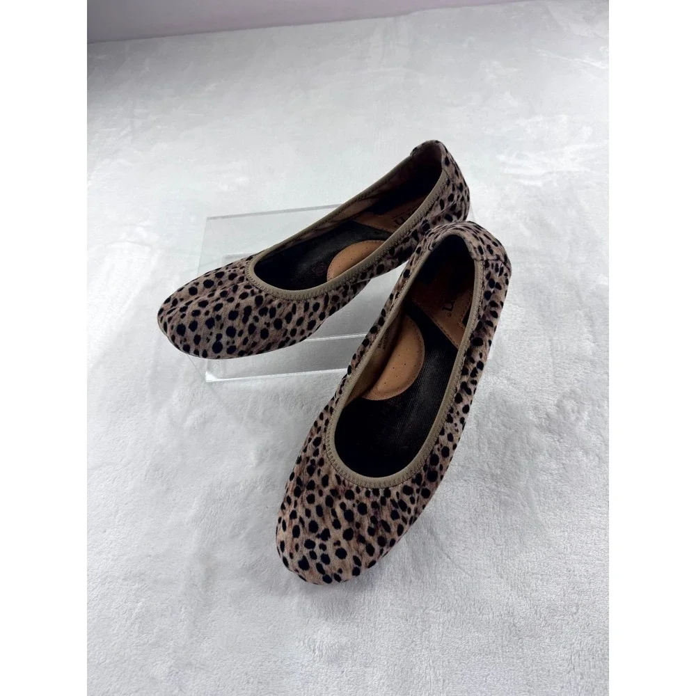 BORN Julianne Flats Shoes Women's 9.5M Brown Black Leopard Print Slip-On Low Top